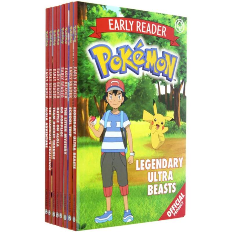 预售 Pokemon Early Reader 8 Book Collection宝可梦全彩版本章节读本（8册）英文原版 进口儿童读物 章节故事书套装 大音 - 图0