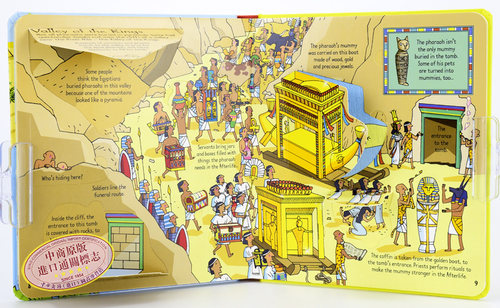 看里面低幼系列 揭秘古埃及 英文原版 Look Inside Mummies & Pyramids 科普纸板翻翻书 木乃伊和金字塔 历史人文知识 - 图3