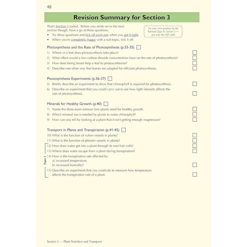 英国原版CGP教辅 爱德思国际GCSE生物学 9-1 Edexcel International GCSE Biology Complete Revision & Practice 大音 - 图3