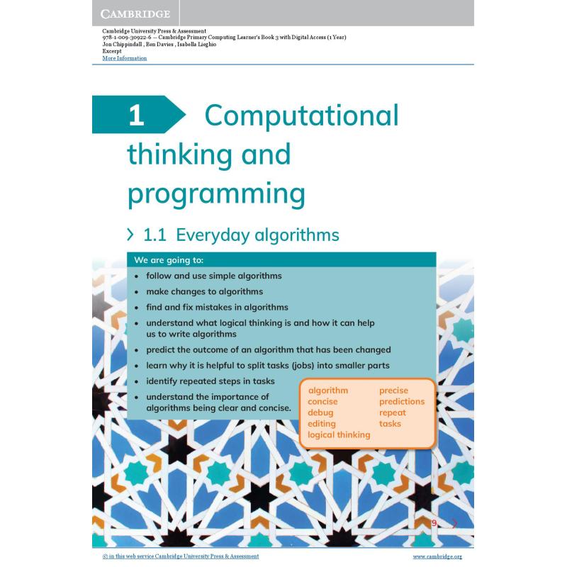 NEW Cambridge Primary Computing Learners Book 3 新版剑桥小学计算机学生书3 附电子版 1年 大音 - 图1