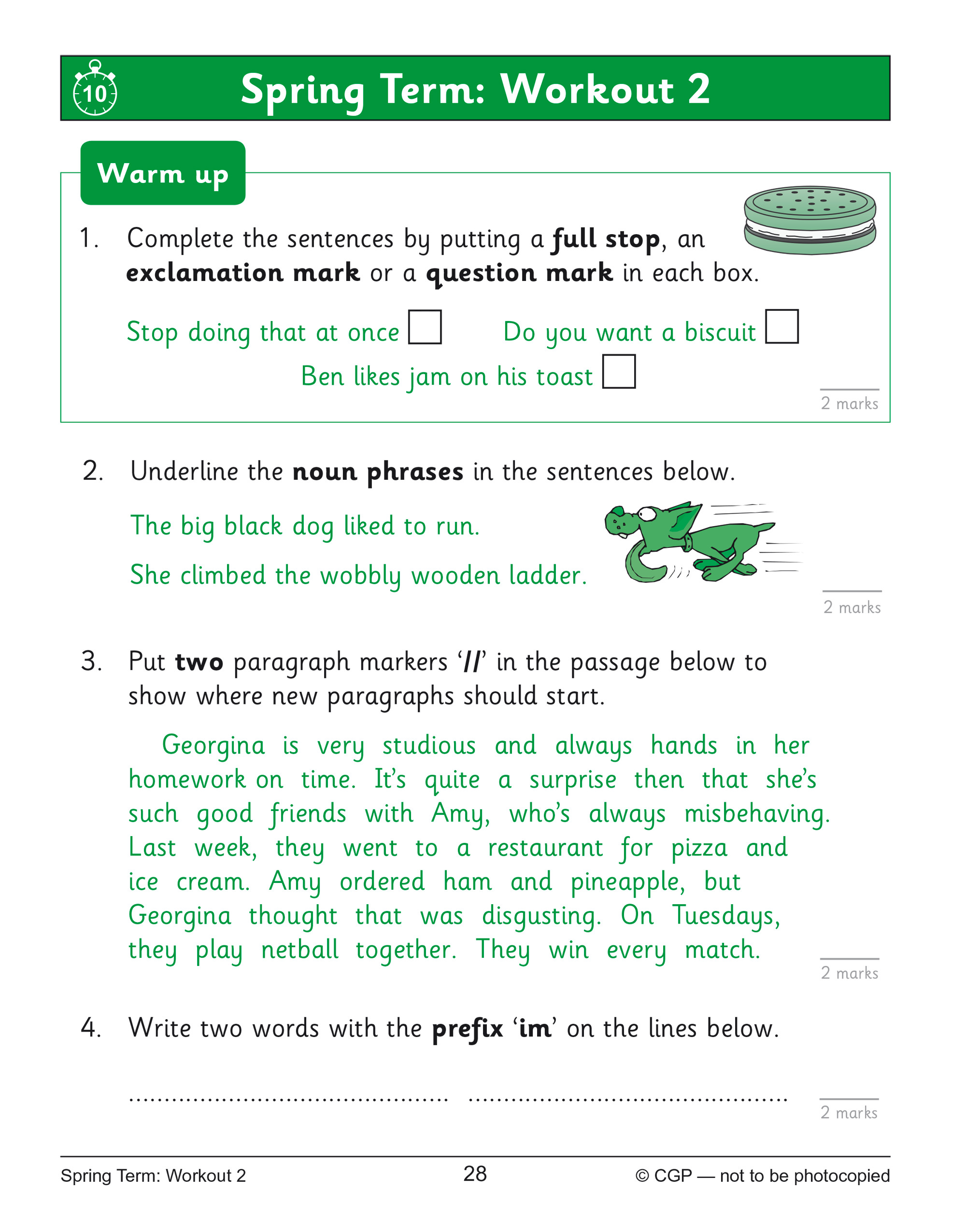 英国CGP原版 KS2 English Targeted Practice&Question Book 英国小学英语书写自然拼读语法阅读练习包多组合 10-11岁 - 图1