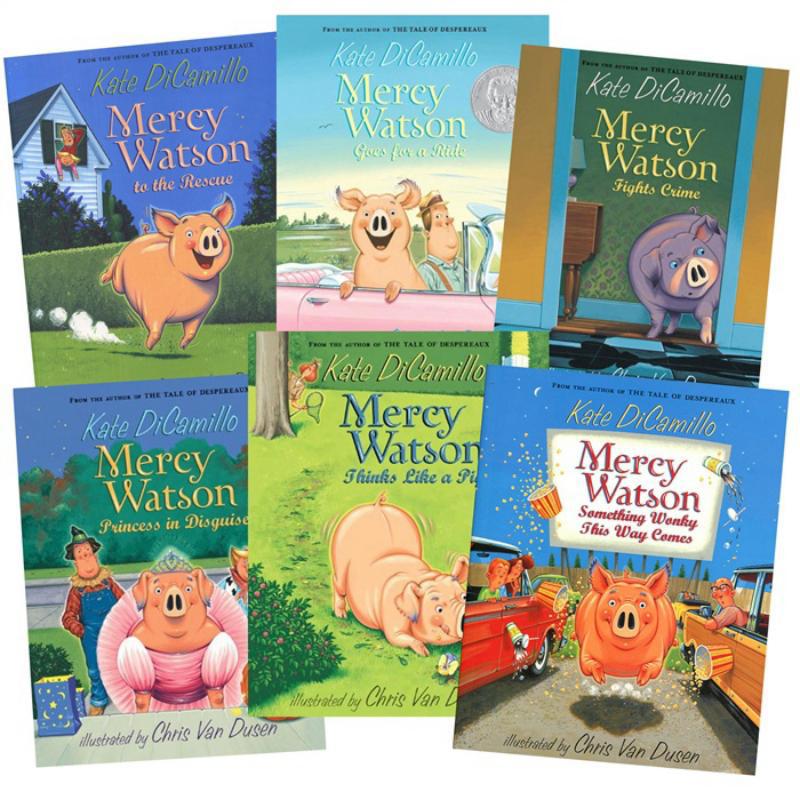 Mercy Watson 凯特迪卡米洛 小猪梅西6册套装 Adventures of Porcine Wonder Kate DiCamillo 儿童绘本故事图画书 大音 - 图2