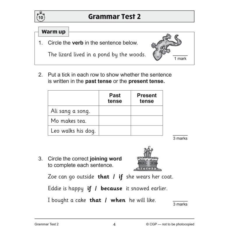 英国原版CGP教辅 新的 KS1 英语10分钟测试 语法标点和拼写 第2年New KS1 English 10-Minute Tests Grammar Year 2 大音