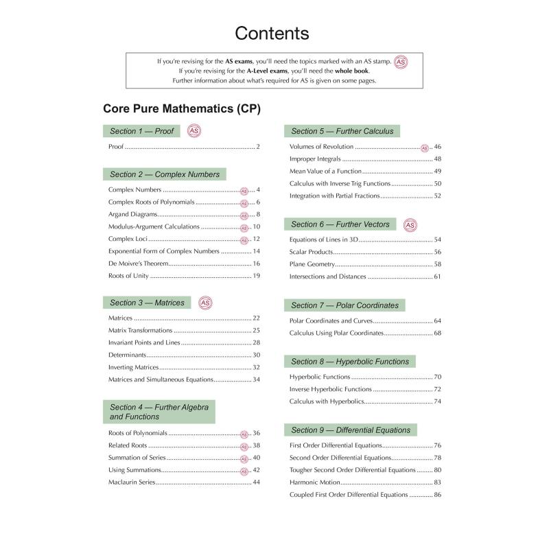 英国原版CGP教辅 爱德思的 AS 和A-Level 进阶数学在线版完整修订和练习AS & A-Level Further Maths for Edexcel 大音 - 图0