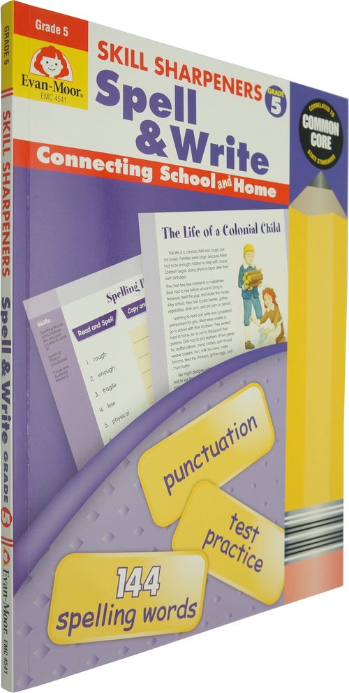 Skill Sharpeners Spell & Write Grade 5 技能铅笔刀系列 阅读与拼写 五年级 美国加州教材教辅 小学 英文原版书籍 Evan Moo