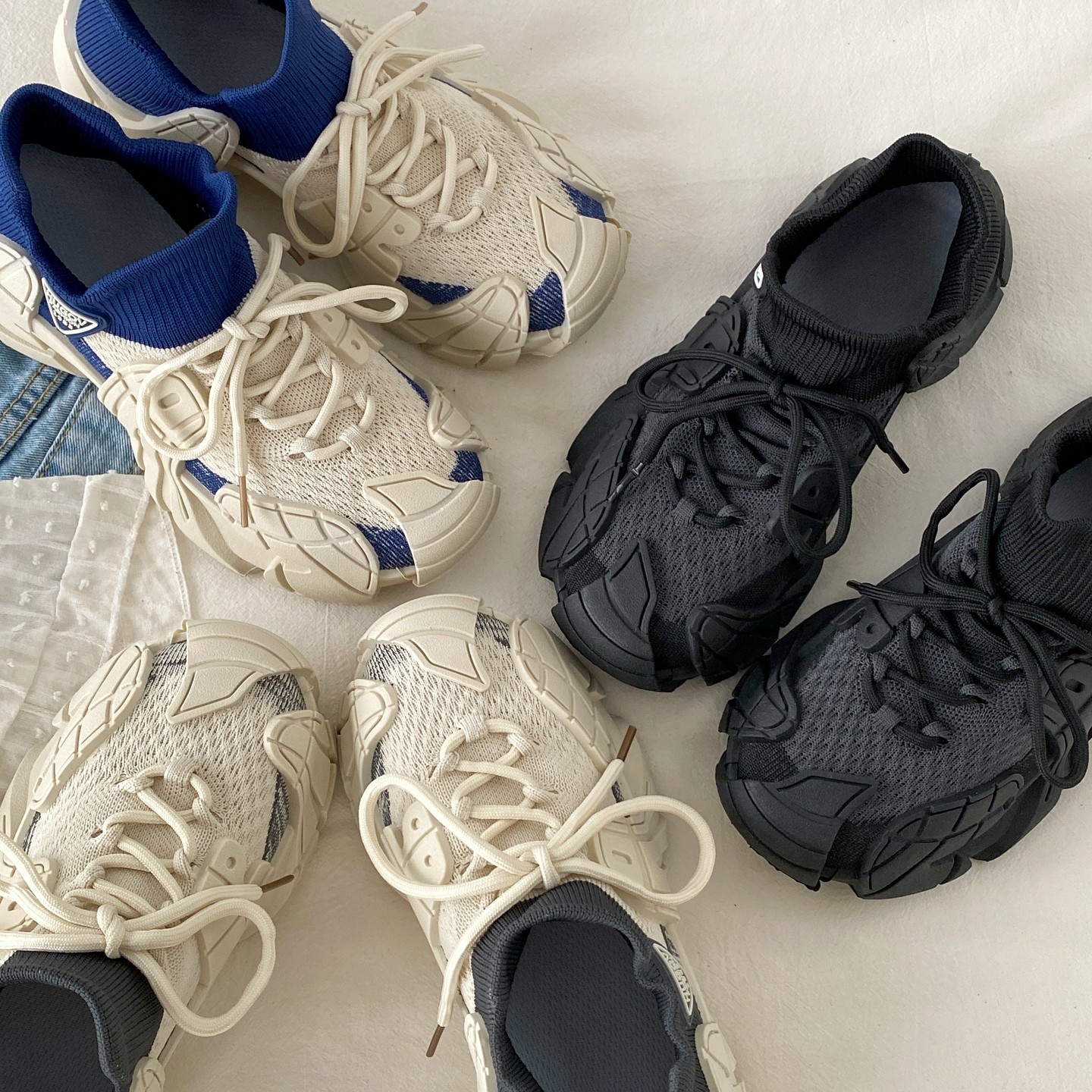 喜叔小众拼色厚底八爪鱼运动鞋女款春秋透气休闲老爹鞋复古跑鞋男,淘宝优惠券,粉丝福利购,淘宝优惠卷