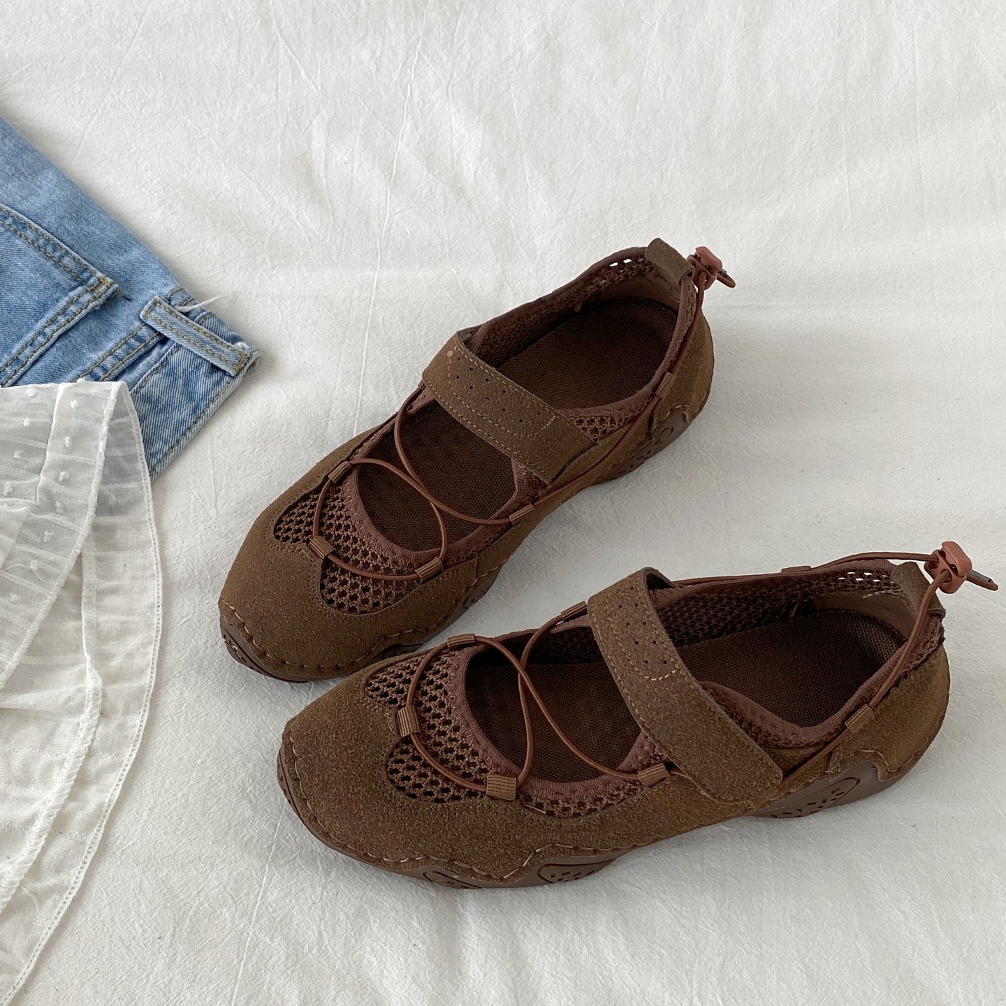 喜叔黑色小众玛丽珍运动鞋女夏2025新款透气镂空单鞋厚底休闲凉鞋,淘宝优惠券,粉丝福利购,淘宝优惠卷