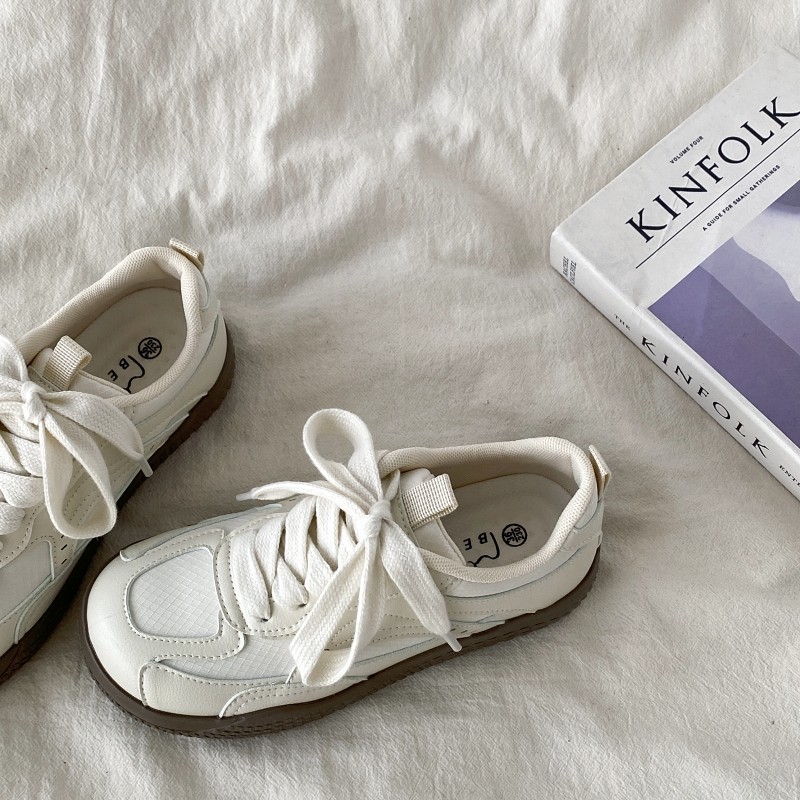 喜叔 复古德训小白鞋女2025新款春季百搭休闲运动鞋丑萌大头板鞋,淘宝优惠券,粉丝福利购,淘宝优惠卷