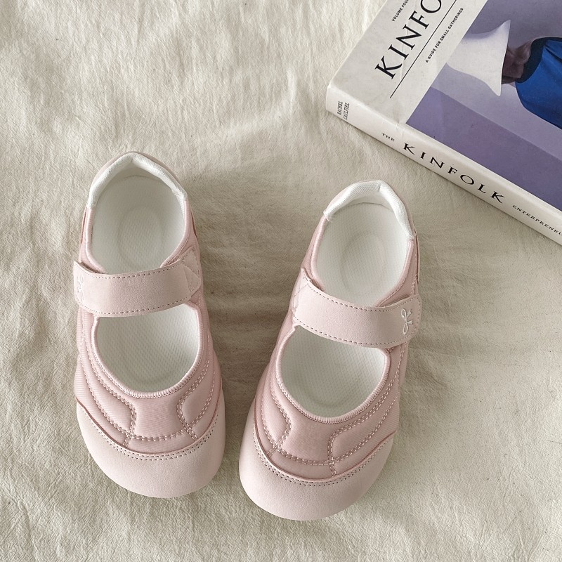 喜叔丑萌粉色平底玛丽珍鞋女2025新款夏季薄底魔术贴板鞋浅口单鞋,淘宝优惠券,粉丝福利购,淘宝优惠卷