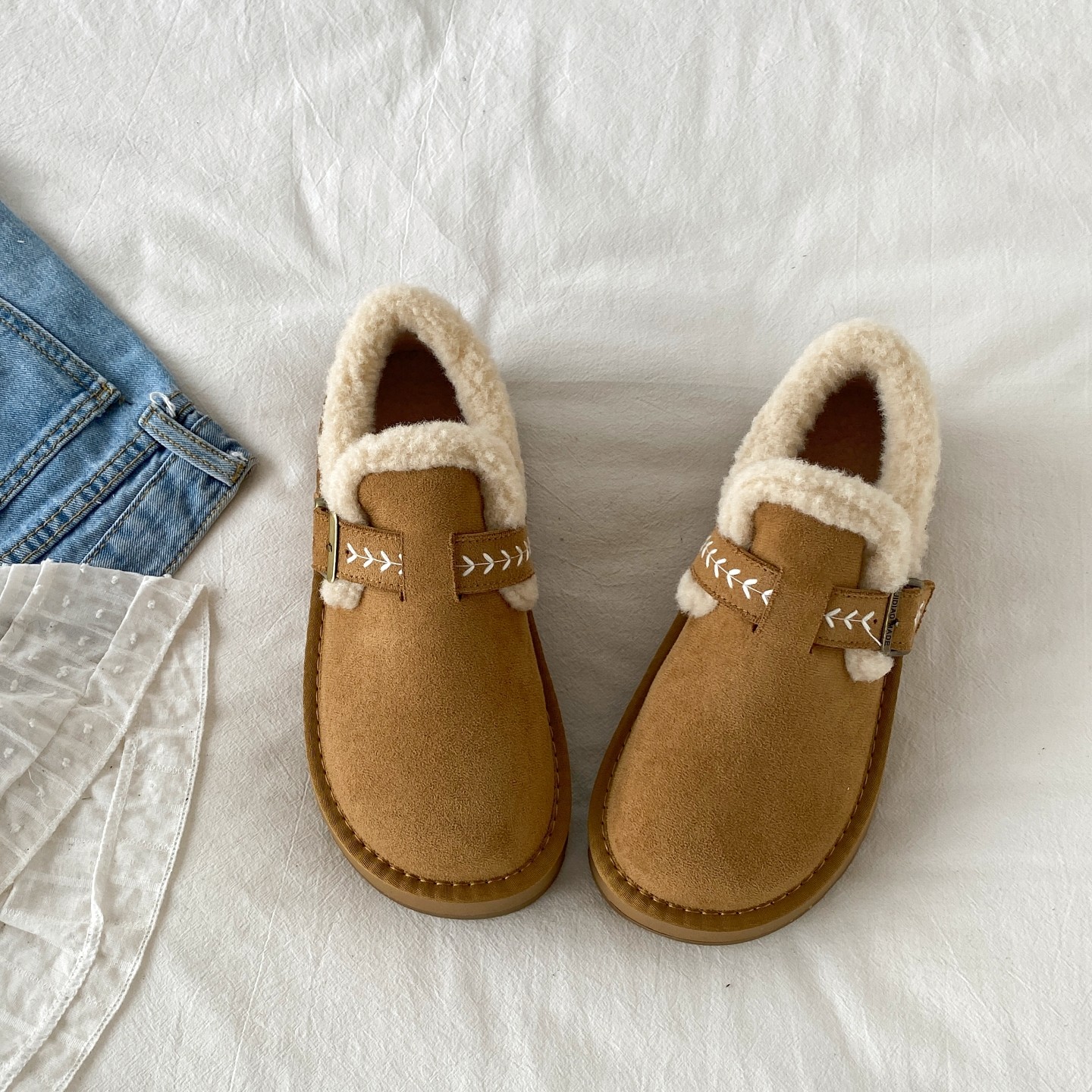 喜叔复古厚底全包加绒勃肯棉鞋女款冬季保暖加厚雪地靴博肯毛毛鞋,淘宝优惠券,粉丝福利购,淘宝优惠卷