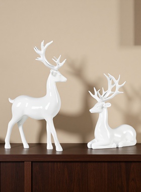 时代印象树脂招财鹿简约现代摆件