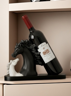 美式创意马头红酒架客厅摆件
