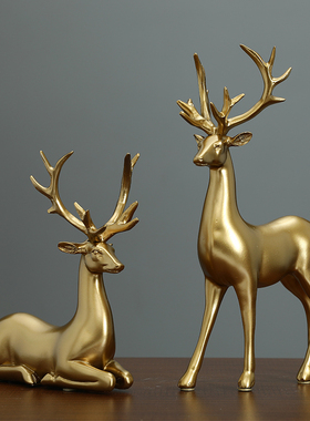 鹿摆件家居饰品美式酒柜家装软装