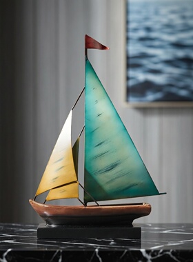 复古轻奢一帆风顺帆船摆件