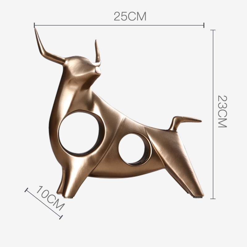 简约现代招财牛小摆件玄关客厅书柜办公室桌面家居酒柜装饰品创意-图1