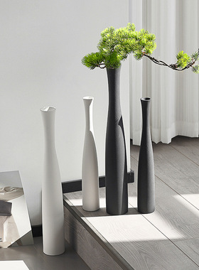 SHPIN BHM禅意玄关装饰摆件迎客松花瓶入户壁龛家居装饰品艺术