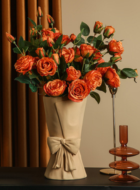 SHPIN BHM法式高级感陶瓷花瓶花艺套装家居装饰客厅摆件情侣节日