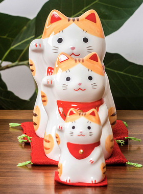 日本药师窑 可爱福来招财猫摆件生日开业乔迁创意精致高颜值礼物