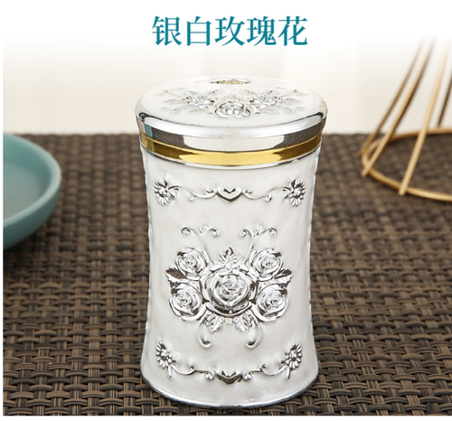 欧式牙签盒创意牙签筒家用餐厅客厅茶几酒店饭店高档牙签罐摆件 - 图3