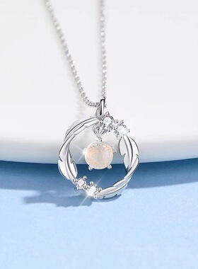 法国JM莫比乌斯羽你相伴项链女生星球吊坠锁骨项链情人节生日礼物