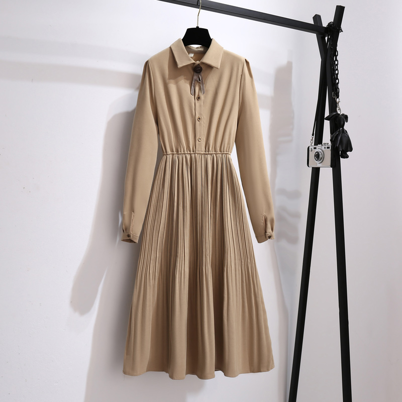 初黎旗舰店马甲连衣裙两件套高端气质早秋新款灯芯绒秋冬女装小个子衬衫裙子2