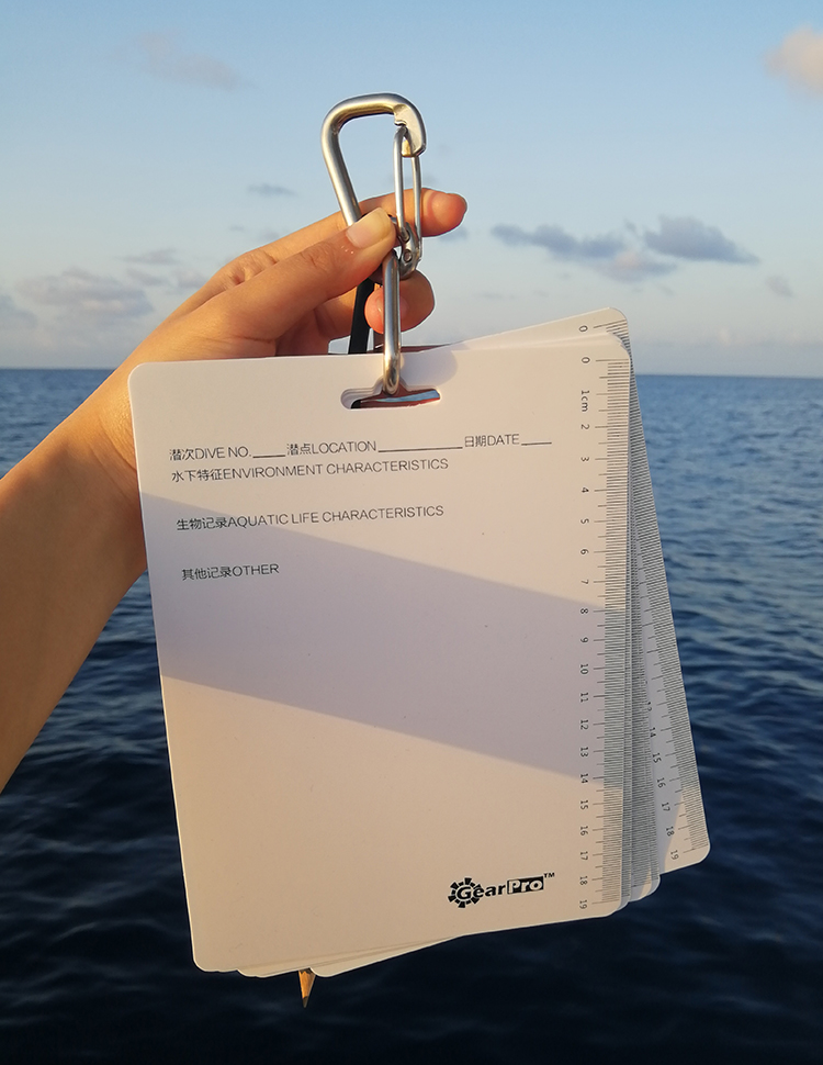 Gearpro水下写字板潜水记录本多页设计容易书写配316不锈钢-图2