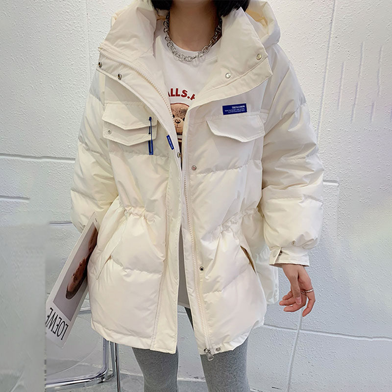 羽绒服女中长款外套冬连帽白鸭绒 拾陌羽绒服