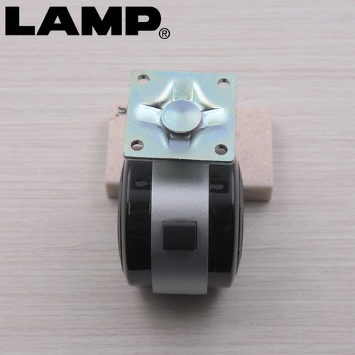日本LAMP载板式万向轮电脑椅滑轮家具柜子脚轮轮带刹车滑轮70KG - 图1