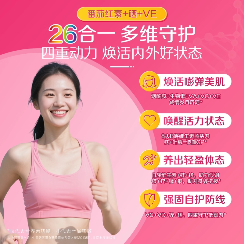 【自营】进口善存男/女复合营养VC维生素200粒成年维生素B助免疫