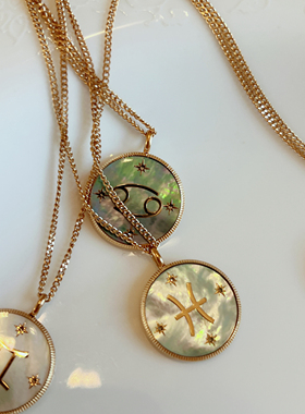 正出货！黄铜+k金！掉色无条件退！星座幸运链