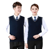 Рабочий шерстяной демисезонный жилет подходит для мужчин и женщин, короткий трикотажный свитер без рукавов, V-образный вырез