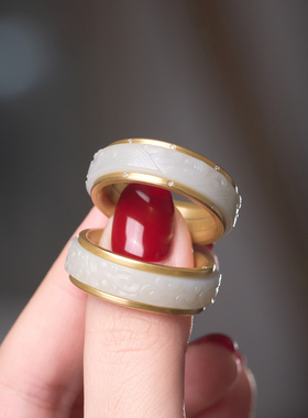 山海攻器云纹海纹情侣戒指