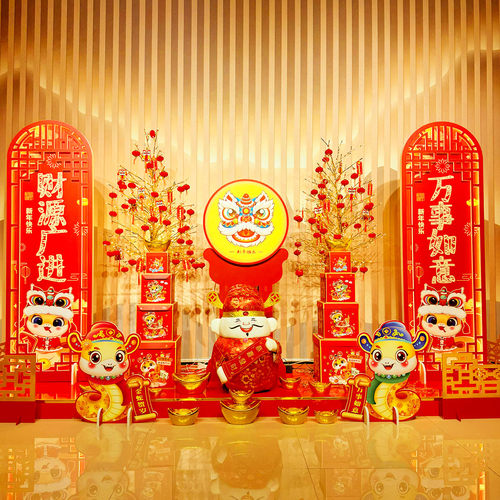 2026马年新年装饰场景布置春节元旦商场酒店银行大厅美陈堆头摆件 - 图2