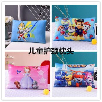 Four seasons universal ice silk cotton children's pillow cartoon summer breathable washable 2 years old 6-9 kindergarten special pillowcase