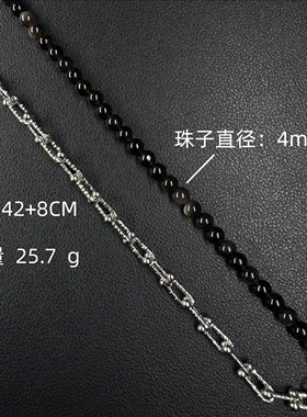 暗黑风黑玛瑙项链朋克叠戴锁骨链
