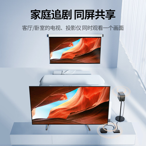 绿联hdmi分配器一分二2.0一分四4K高清线一拖二1分2视频扩展分线器电脑显示器电视多屏分频器一进二/四分屏器 - 图0
