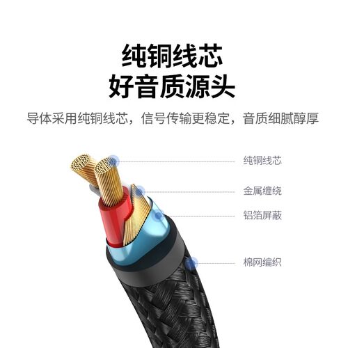 绿联3.5转双6.5音频线一分二转接头6.35mm大二芯公对公双声道笔记 - 图2