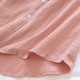Gaze skirt Women's spring and autumn pure cotton double -layer gauze 绉 summer thin striped striped cardigan full cotton long -sleeved home skirt