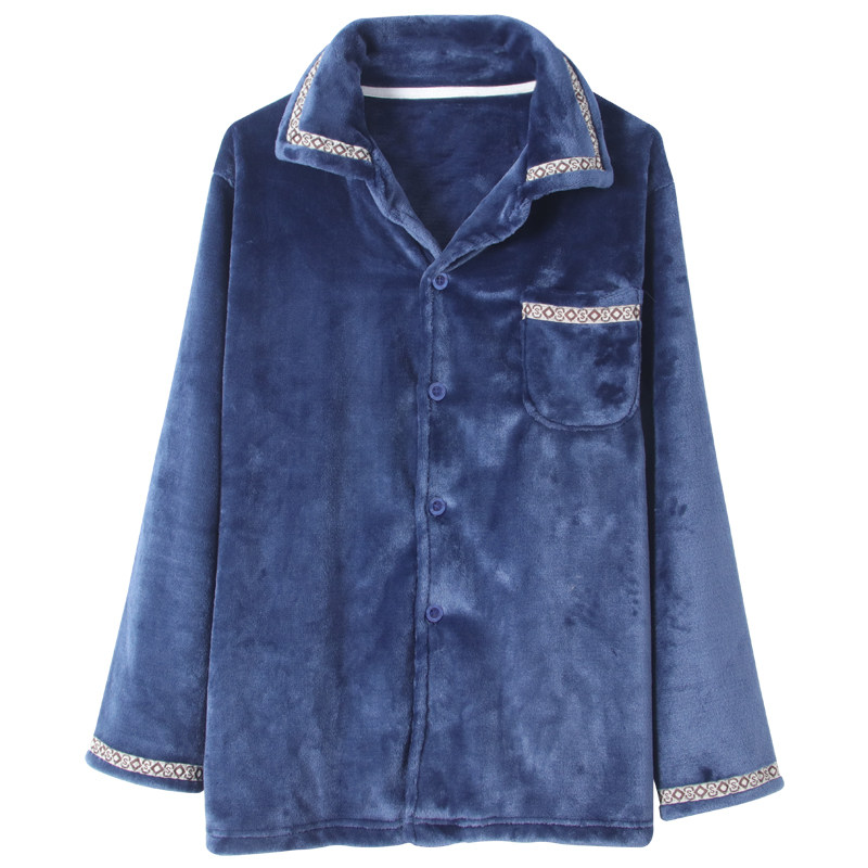 男士长袖冬季法兰绒睡衣上装男加厚加绒珊瑚绒开衫家居服上衣单件,淘宝优惠券,粉丝福利购,淘宝优惠卷