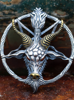 撒旦五芒星男款纯银饰品