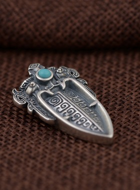 饕餮纯银吊坠复古民族风