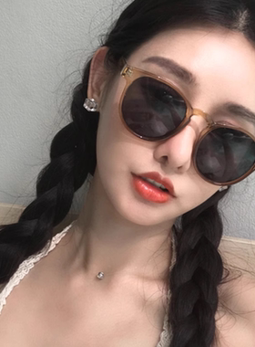 杨采钰同款复古圆框小脸墨镜女网红街拍韩系潮流高级感近视太阳镜