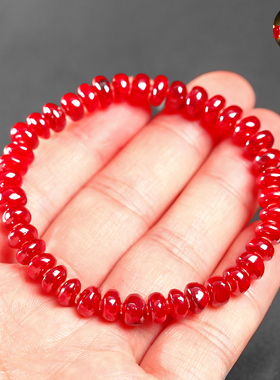 朱砂手链天然原石晶体软红宝石