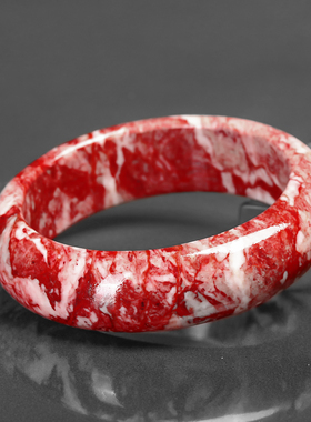 朱砂原石手镯精美自然原矿鸡血石