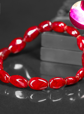 天然朱砂原石全透光精品原矿手串