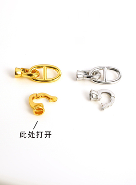 纯银珍珠毛衣项链手链连接银扣子