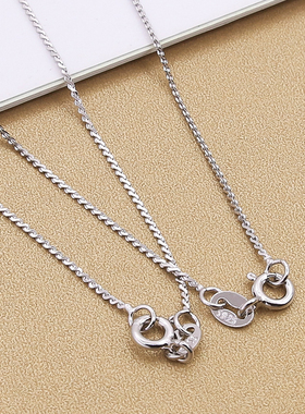 纯银盒子链S形单锁骨链女银链子