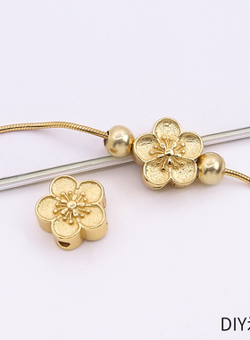 纯银古法金招桃花隔珠