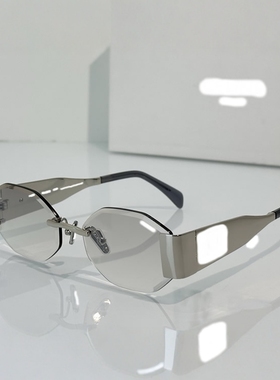 个性多边形欧美女潮防晒无框墨镜