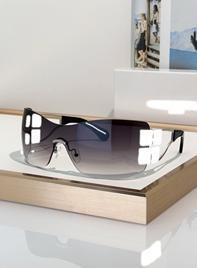 欧美无框显瘦宽腿遮阳方形护目镜